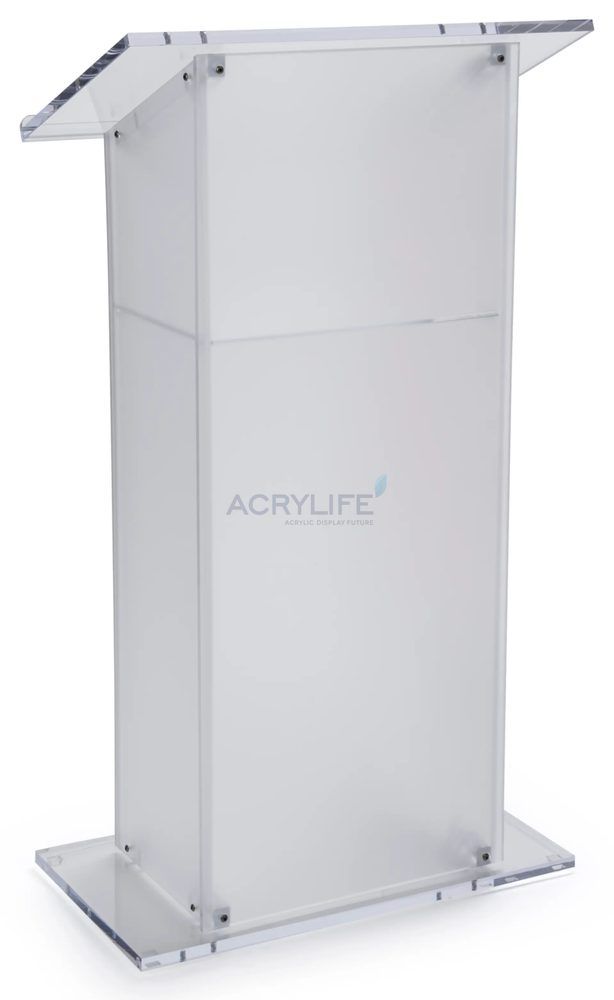Bục giảng mica Acrylife mờ có kệ bên trong – podium hiện đại ảnh 2