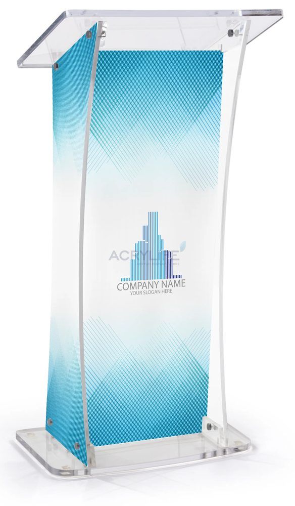 Bục phát biểu mica Acrylife chống lóa với thiết kế tùy chỉnh & in UV