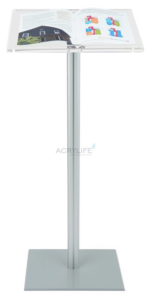 Bục phát biểu mica Acrylife cơ bản với trụ và đế nhôm bạc ảnh 2
