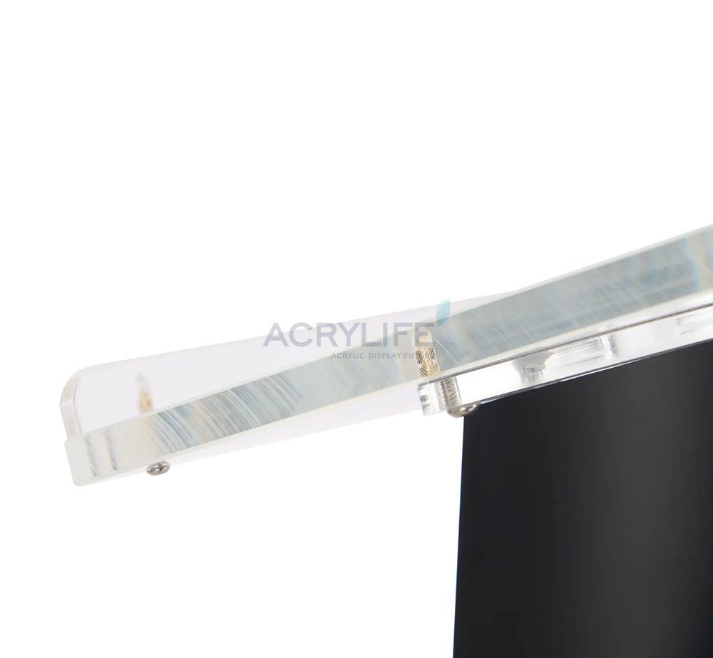 Bục phát biểu mica Acrylife đen – khung nhôm hai bên, mặt đọc rộng ảnh 3