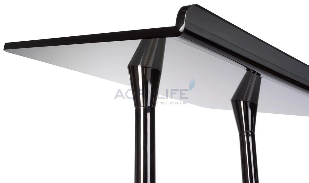 Bục phát biểu mica Acrylife trụ thép, mặt đọc màu xám khói ảnh 3