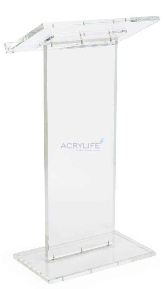 Bục phát biểu mica Acrylife trong suốt – dạng đứng sàn, mặt đọc rộng