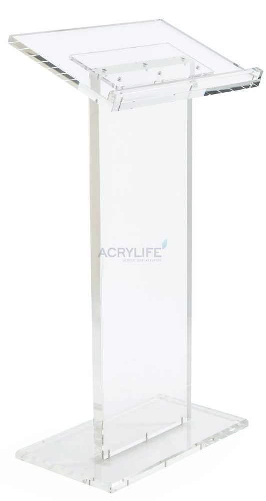 Bục phát biểu mica Acrylife trong suốt – dạng đứng sàn, mặt đọc rộng ảnh 2