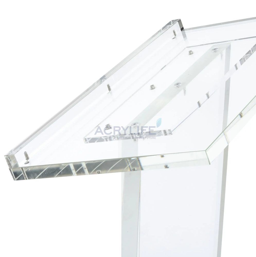 Bục phát biểu mica Acrylife trong suốt – dạng đứng sàn, mặt đọc rộng ảnh 3