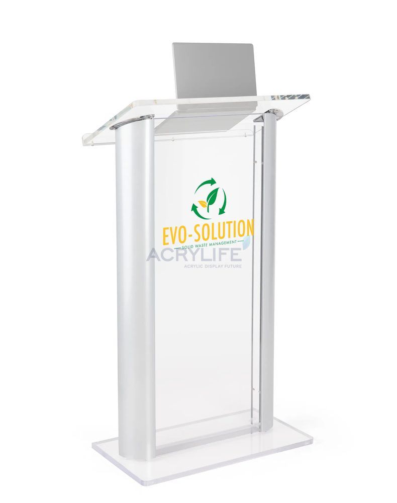 Bục phát biểu mica Acrylife plexiglass – in logo tùy chỉnh