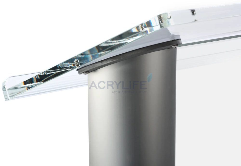 Bục phát biểu mica Acrylife – khung nhôm, mặt trước mica mờ (màu bạc) ảnh 3