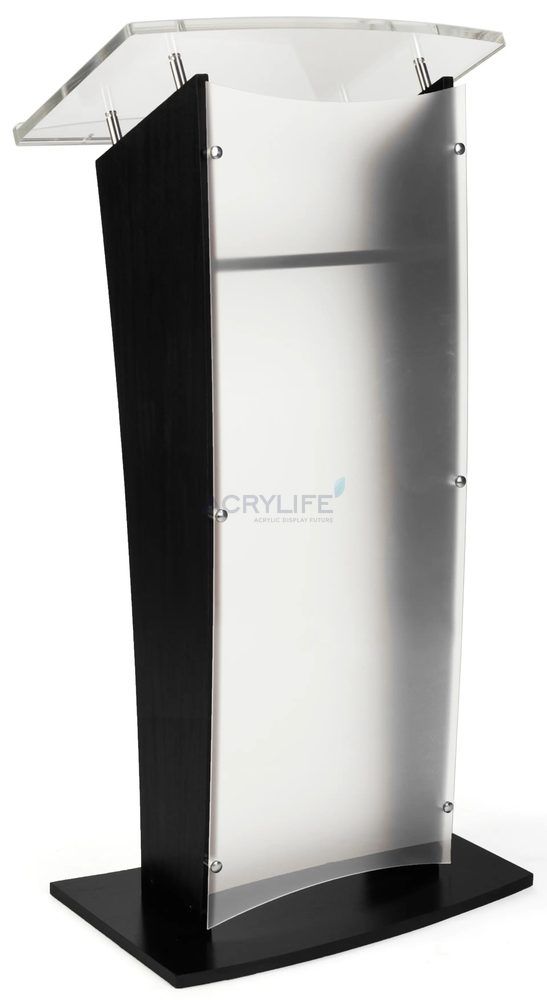 Bục phát biểu mica Acrylife mờ – hoàn thiện màu đen sang trọng